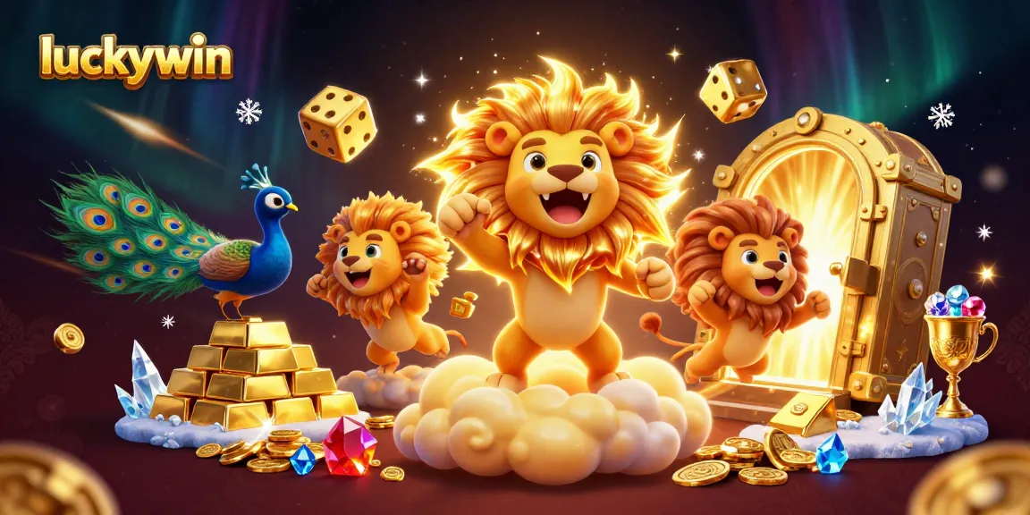 Experience thrilling gameplay with luckywin’s vibrant 3D casino scene filled with treasures and games.