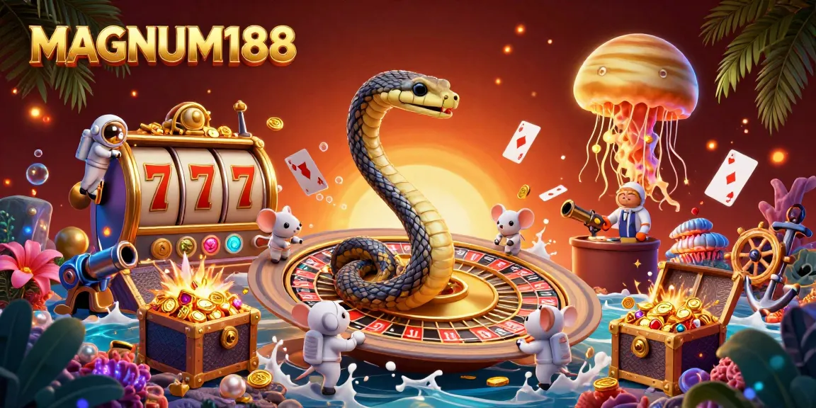 Experience thrilling gameplay at MAGNUM188 with a vivid cosmic casino scene filled with action.