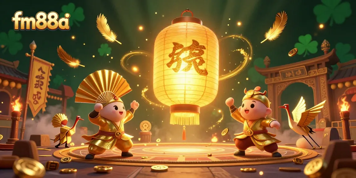 Engage with fm88a's exciting golden lantern spirit in a vibrant casino game setting.